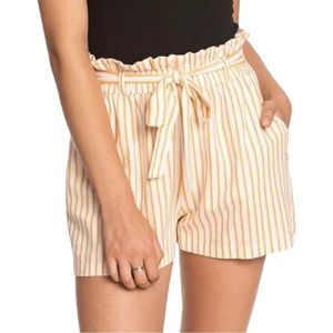 ROXY ☆ Linen Blend Retro Paperbag Shorts ☆ Size X-Large